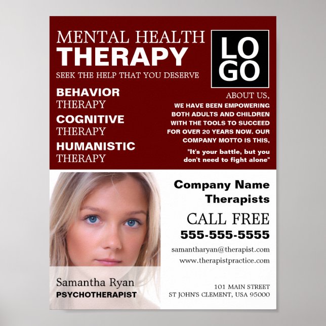 Personalisierte Fotografie, Psychotherapeut, Thera Poster (Vorne)