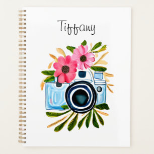 Personalisierte Fotografie Vintag Camera-Blume Planer