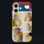 Personalisierte Fotomaterial mit Herz iPhone 16 Hülle<br><div class="desc">Machen Sie ein Personalisiertes Foto-Sake-Handy-Gehäuse mit Liebe Herzstück Detail aus Ricaso - fügen Sie Ihre eigenen Fotos - Foto Collage Keepake Geschenke für viele Stile zur Verfügung - wählen Sie Ihre Option im Drop-Down-Menü</div>