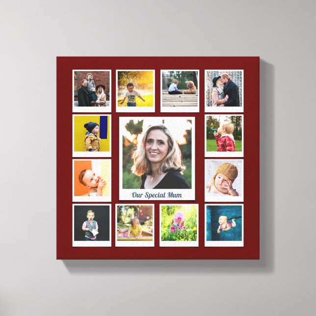 Personalisierte Fotomaterial Moderne Familienfreun Leinwanddruck (Vorderseite)