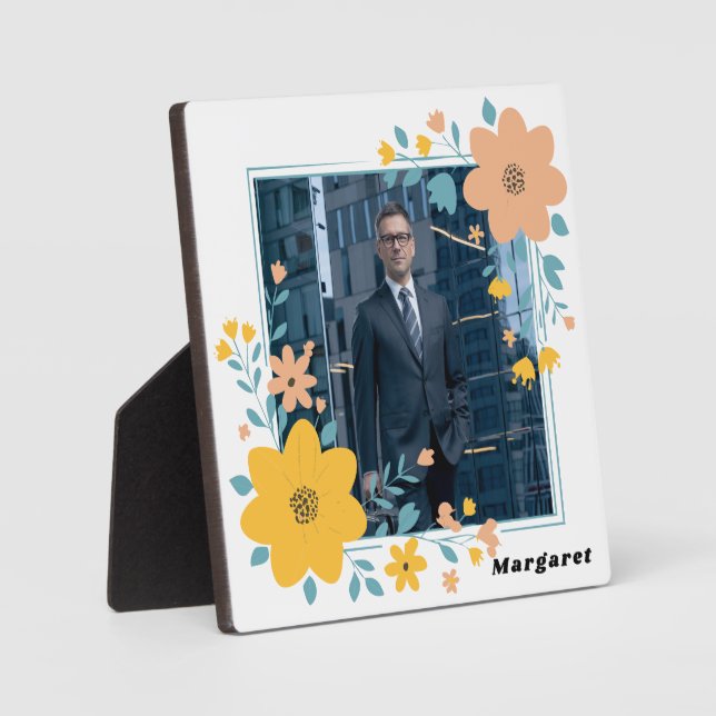 Personalisierte Fotoplatte mit Namen und Staffelei (Vorderseite)