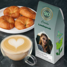Personalisierte Fotos & grüner Glitter 20. Geburts