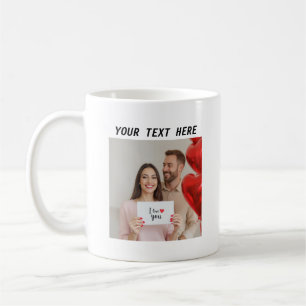 Personalisierte Fotos und Text Frohen Valentinstag Kaffeetasse