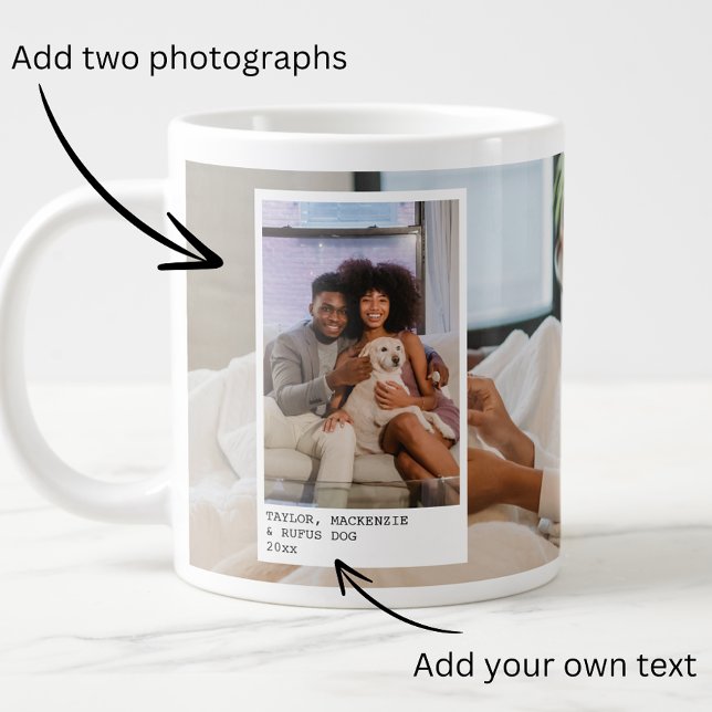 Personalisierte Fotos und Text Jumbo-Tasse (Personalized Photos and Text Giant Coffee Mug from Ricaso. Make your own photo mugs. Design your own)