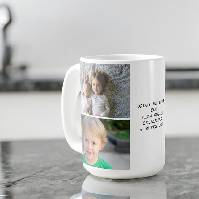 Personalisierte Fotos und Text Kaffeetasse (Personalized Photos and Text coffee Mug from Ricaso. Add 4 photographs and your own text message)