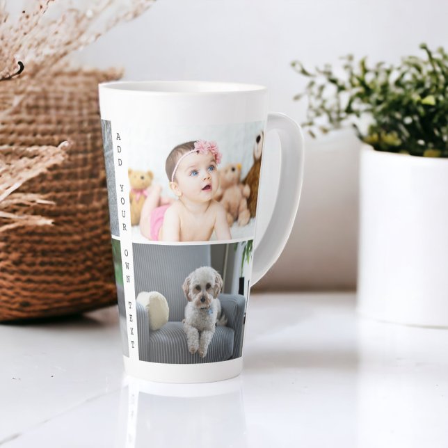 Personalisierte Fotos und Text Milchtasse (Personalized Photos and Text Latte Mug from Ricaso. Customize with your photographs and text)