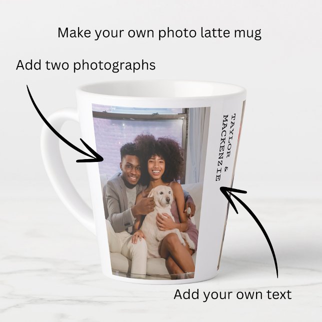 Personalisierte Fotos und Text Milchtasse (Personalized Photos and Text Latte Mug from Ricaso. Photo gift idea, for friends, couples, family)