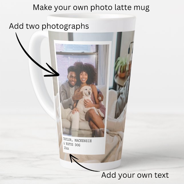 Personalisierte Fotos und Text Milchtasse (Personalized Photos and Text Latte Mug from Ricaso. make your own custom photo gifts. create yours)