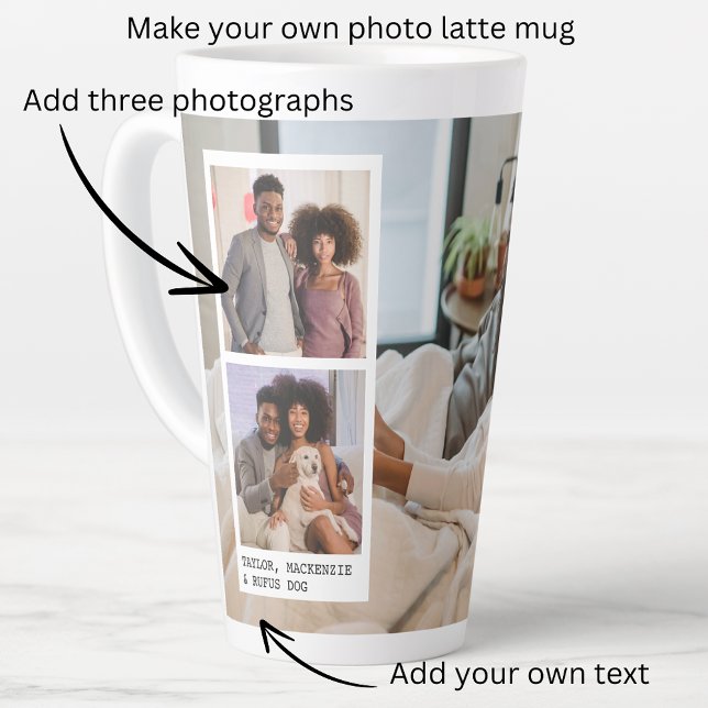 Personalisierte Fotos und Text Milchtasse (Personalized Photos and Text Latte Mug from Ricaso. make your own photo mug, photo gift ideas)