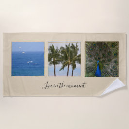 Personalisierte Fotos und Text Strandtuch