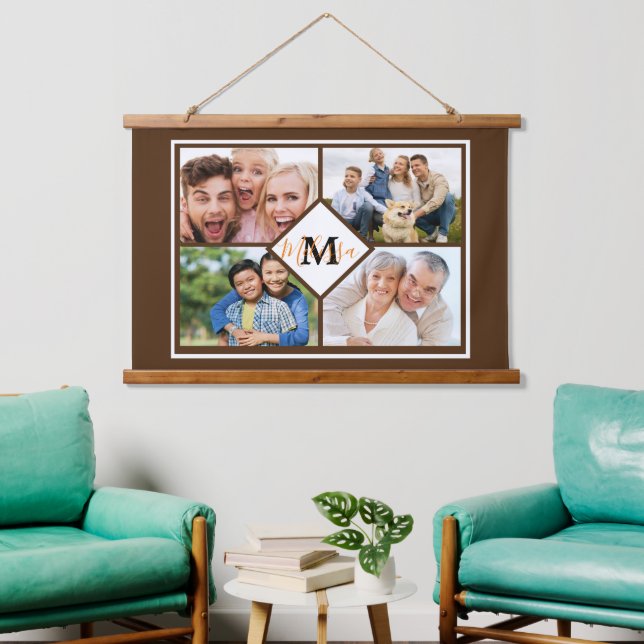 Personalisierte Fotos Wandteppich Mit Holzrahmen (Wohnzimmer)