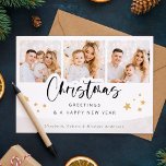 Personalisierte Fotos Weihnachtsfeiertag Gruß Karte<br><div class="desc">Use these elegant modern Christmas cards with your custom fotos,  name and personalized holiday message to wish your friends and family a Merry Christmas. You can even change the pattern and color of the back.</div>