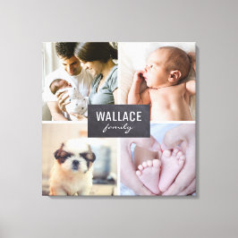 Personalisierte Fotosammlungsblöcke für die Famili Leinwanddruck