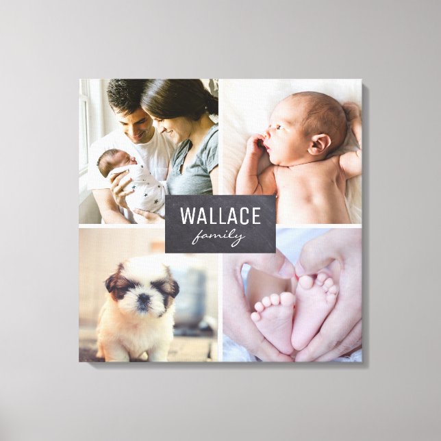 Personalisierte Fotosammlungsblöcke für die Famili Leinwanddruck (Vorderseite)