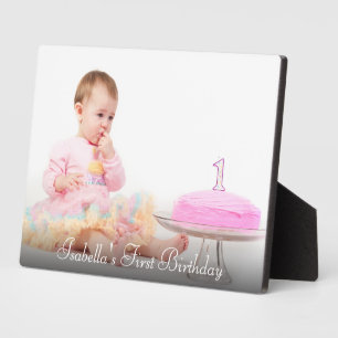 Personalisierte Fototafel zum ersten Geburtstag de Fotoplatte