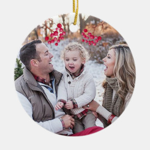 Personalisierte Fotowatercolor-Beeren-Verzierung Keramik Ornament