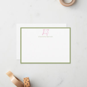Personalisierte Fox Terrier Minimal Stationery Mitteilungskarte