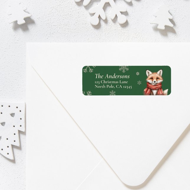 Personalisierte Fox-Weihnachtsfeiertage Rücksendea (Personalized Fox Christmas Return Address Labels)