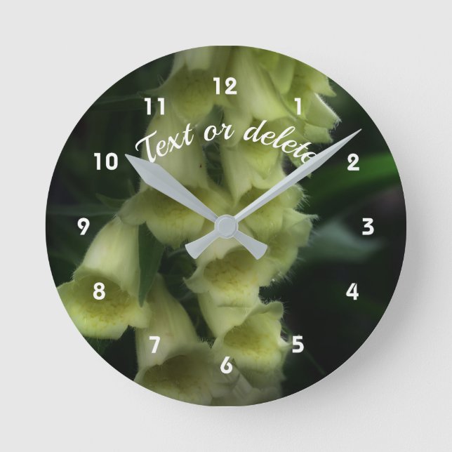 Personalisierte Foxglove-Blume Runde Wanduhr (Vorderseite)