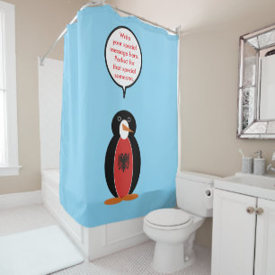 Personalisierte Fr. Pinguin Albanien Duschvorhang