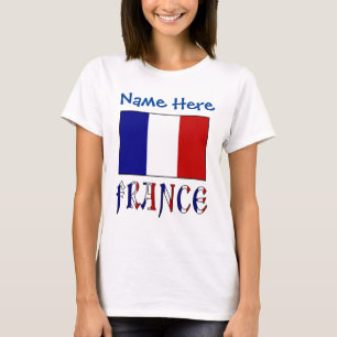 Personalisierte Frankreich-Flagge-Erbe-Frauen- T-Shirt