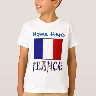 Personalisierte Frankreich-Flagge Heritage Jungen- T-Shirt
