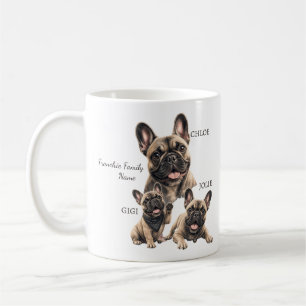 Personalisierte Französische Bulldogge Familiennam Kaffeetasse
