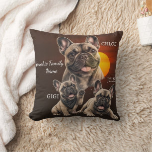 Personalisierte Französische Bulldogge Familiennam Kissen