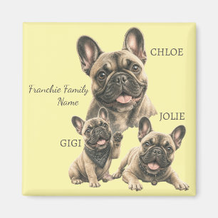 Personalisierte Französische Bulldogge Familiennam Magnet