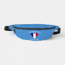 Personalisierte französische Flagge Herz blauem Hi