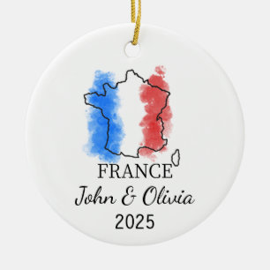 Personalisierte französische Ornamente, französisc Keramik Ornament