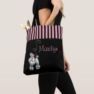 Personalisierte französische Poodle Tote Tasche