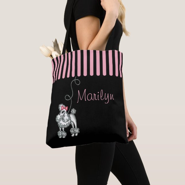Personalisierte französische Poodle Tote Tasche (Von Nahem)