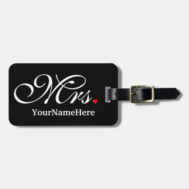 Personalisierte Frau Ehefrau Bride Seine neuen Wün Gepäckanhänger (Vorderseite horizontal)