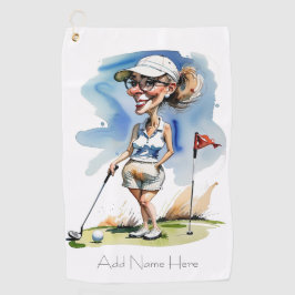 Personalisierte Frau Golfer Golf Handtuch