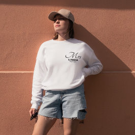 Personalisierte Frau mit Namen, Verlobung, Braut S Sweatshirt