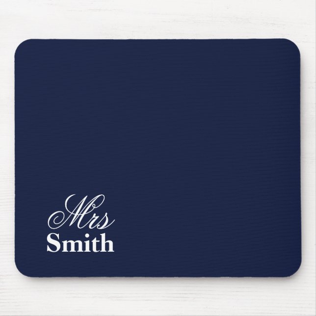 Personalisierte Frau Name Navy Mousepad (Vorne)