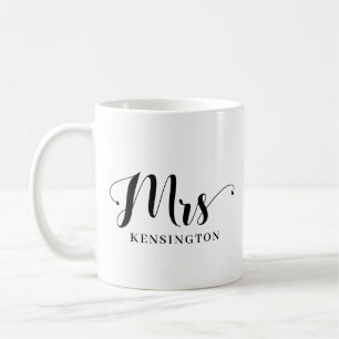 Personalisierte Frau Newlywed Bride Typografie Kaffeetasse