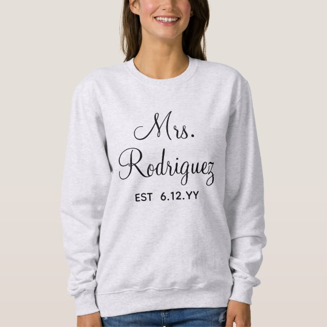 Personalisierte Frau Newlywed Custom Gift for Brid Sweatshirt (Vorderseite)
