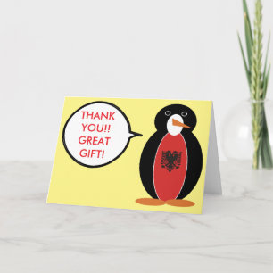 Personalisierte Frau Pinguin Albanien Danke