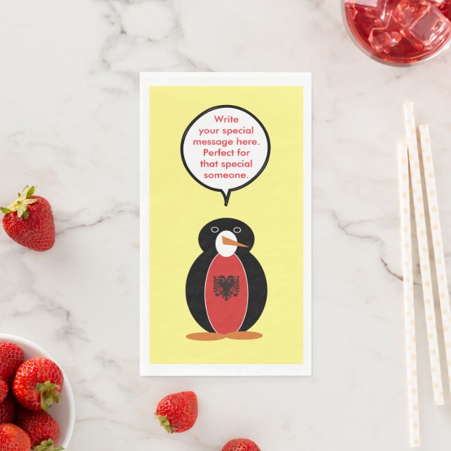 Personalisierte Frau Pinguin Armenien Serviette (Beispiel)