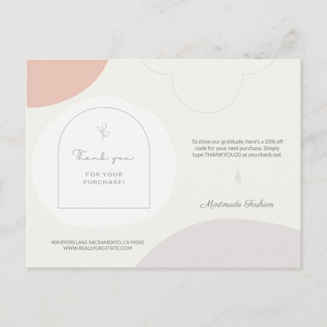 Personalisierte Frau Vielen Dank für Ihr Unternehm Postkarte (Vorderseite)