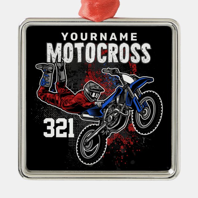Personalisierte Freestyle Motocross Racing FMX Tri Ornament Aus Metall (Vorne)
