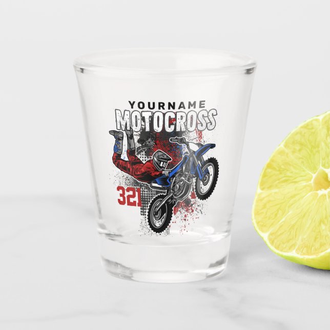 Personalisierte Freestyle Motocross Racing FMX Tri Schnapsglas (Vorderseite)