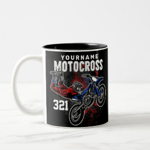 Personalisierte Freestyle Motocross-Rennsport FMX- Zweifarbige Tasse