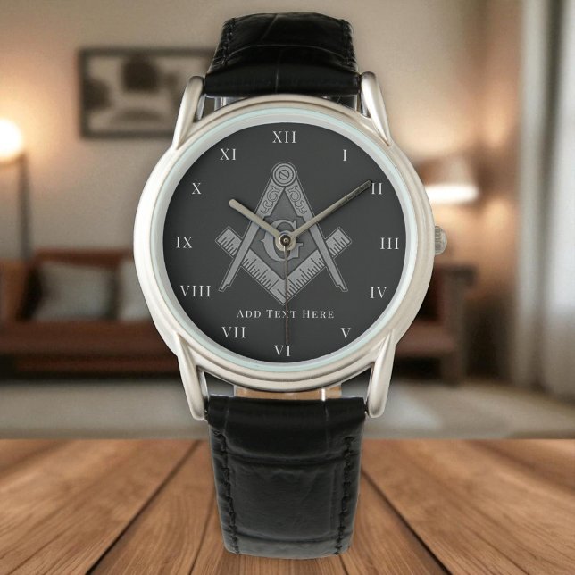 Personalisierte Freimaurergeschenk Square Compass  Armbanduhr (Von Creator hochgeladen)