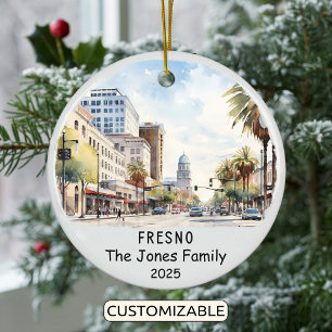 Personalisierte Fresnoverzierung, Kalifornien Keramik Ornament