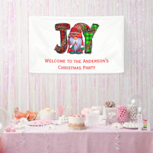Personalisierte Freude-Gnome Frohe Weihnachten Par Banner