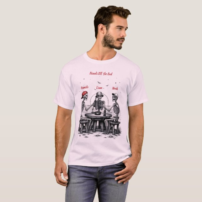 Personalisierte Freunde bis ans Ende T-Shirt (Vorne ganz)