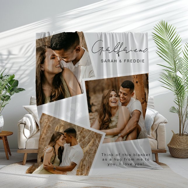 Personalisierte Freundin 3 Foto Fleece Blanket (Von Creator hochgeladen)